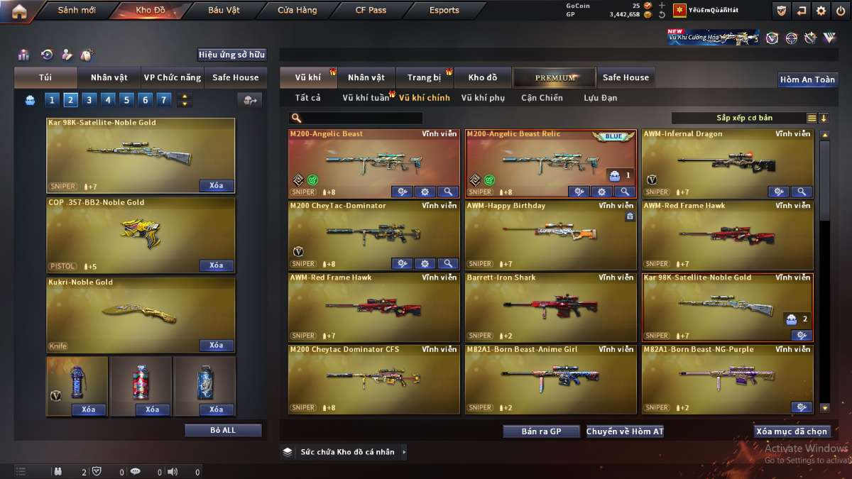 shop acc cf uy tin gia re